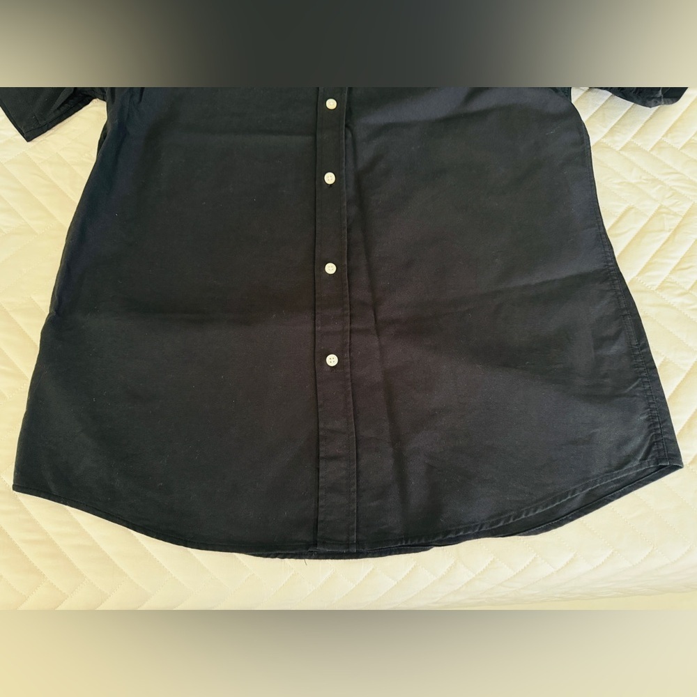 Zara Man Mandarin Collar Button Down Shirt Black Size L Used Great Condition! - Picture 6 of 11